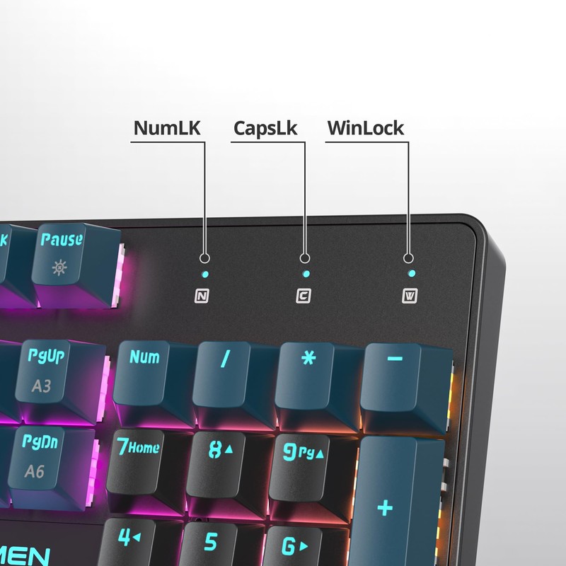 surmen Full Size Creamy Keyboard with Number Pad, 104 Keys