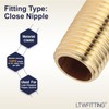 LTWFITTING Brass Pipe Close Nipple Fitting 1/4" Male NPT x