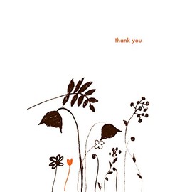 Lark Press Drawn Flowers Thank You Card, 3.5 X 4.75 (1)