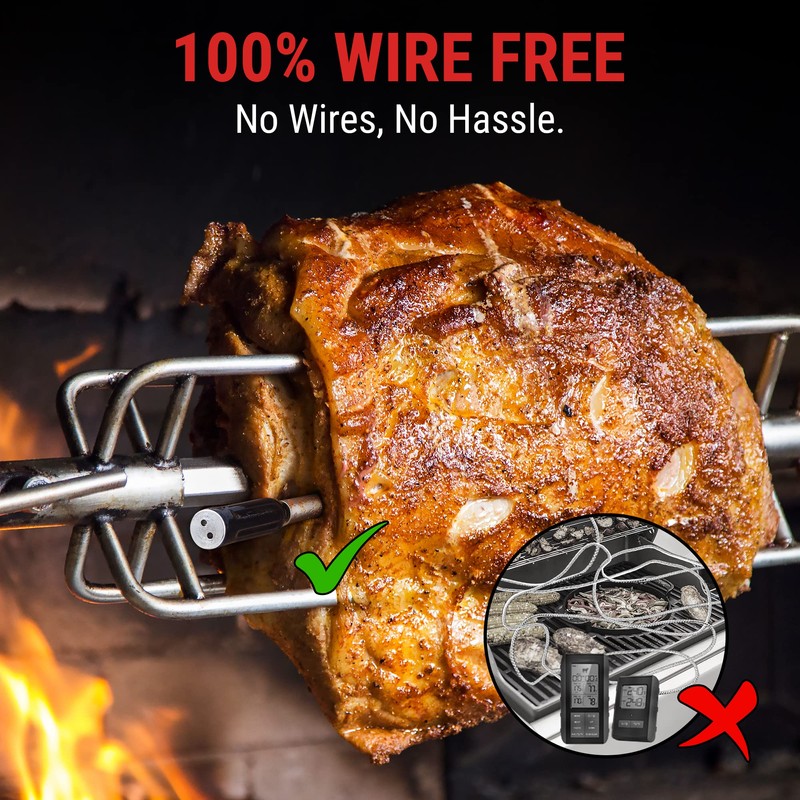 ThermoPro TempSpike 500 ft Wireless Meat Thermometer Digital, Bluetooth Meat