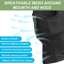 Betmho Balaclava Face Mask with Breathable Mesh ME1 Motorcycle Snood Head Cover Protection Bandanas Neck Shield Scarf for Skiing Cycling Running Climbing Hiking Yoga Fishing in All Weathers-Black