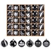 Christmas Baubles (30, Black and White, 6 cm)