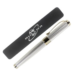 Gullor Jinhao 18KGP Medium Nib Fountain Pen with Ink Converter - Silver