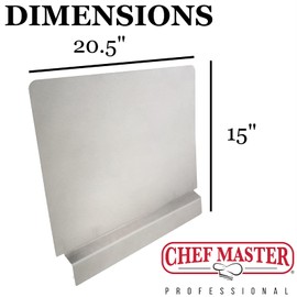 2-Pack Commercial Fryer Splash Guard by Chef Master, 18-Gauge Stainless Steel Universal Fit Oil Splatter Guard, 20.5 x 15" Splatter Screen, Oil Splash Guards for Kitchen & Restaurants Deep Fryer-90059