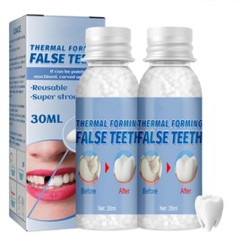 2PCS Temporary Tooth Repair Kits,Repair Beads Tooth Filling Repair Kit,Moldable False Teeth for Fixing,Thermal Forming Filling Kit for Teeth,Den/tal Repair Beads for Fixing,Den/tal Repair Kit Filling
