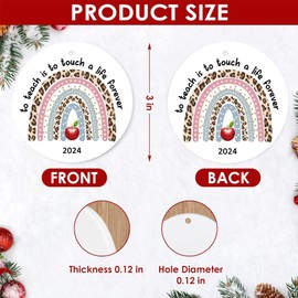 HENKNJAR Christmas Ornaments 2024 to Teach is to Touch A Life Forever Tree Hanging Ornaments Teacher Appreciation Gift Decoration Gift for Xmas Tree Garland Wreath Decor New Home Holiday Party Decor