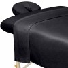 ForPro Professional Collection Black 3 Piece Microfiber Massage Sheet Set
