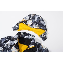 MGEOY Boys Girls Rain Jackets Lightweight Waterproof Hooded Raincoats Windbreakers for Kids 4-14Y