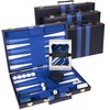 Crazy Games Backgammon Set - Classic Blue Medium 15 Inch