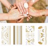 6 Stück Flash Tattoos, Gold Flash Tattoos Erwachsene, Temporäre Klebe-Tattoos