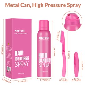 Hair Identifier Spray for Face Shaving Dermaplaning Tool Skin Body Dermaplaning Spray for Women with 4 Face Razor for Face Shaver Hair Removal Kit Excess Hair Dermaplane Razor for Women Face
