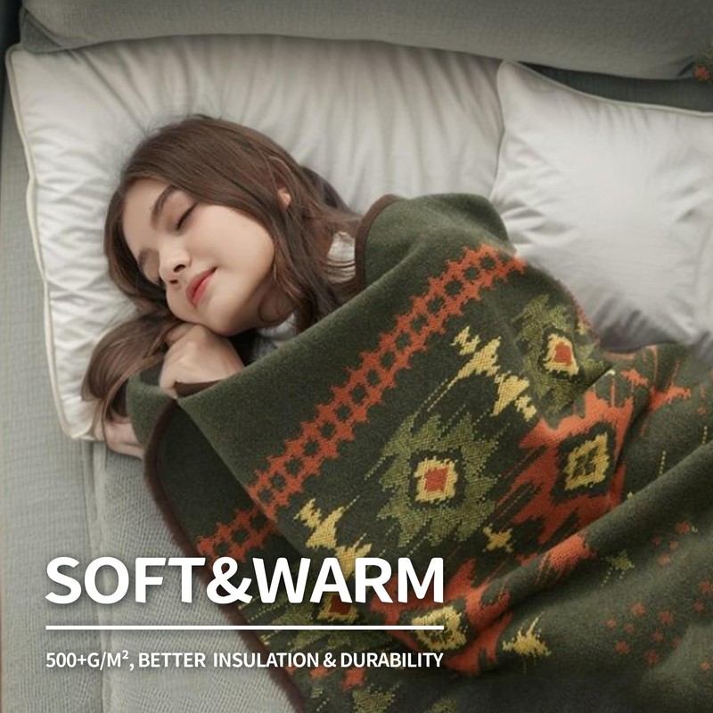 ACUSHLA Merino Wool Blanket - Warm Thick Washable Large Bed