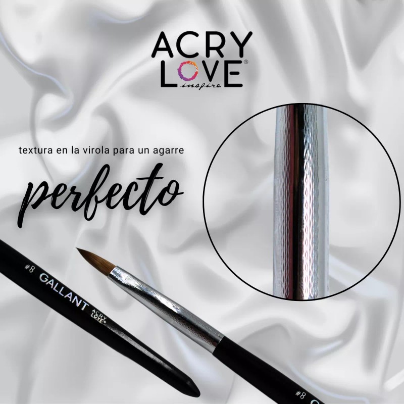Acry Love Pincel Gallant #08 Kolinsky, Para Uñas Acrílicas, Acry