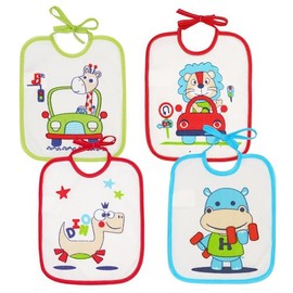 Ti TIN Waterproof Baby Bib with Funny Drawings 19 x 23 cm, multi-coloured