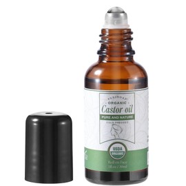 Aceite De Ricino En Roll-On Para Rostro, Ojos, Cabello, Cuero Cabelludo Y Cejas. Roll-On Para El Contorno De Ojos. Aceite De Ricino Orgánico Certifica
