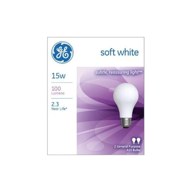 GE Lighting 97491 15 Watt Soft White Standard Incandescent Light