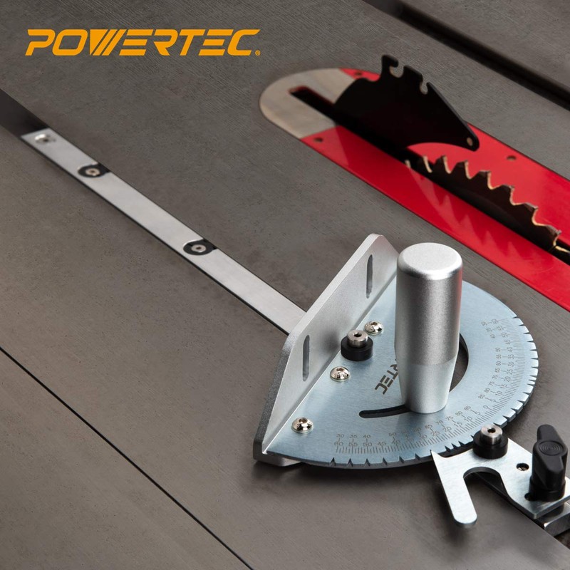 POWERTEC Universal Table Saw Miter Gauge and Aluminum Miter Bar,