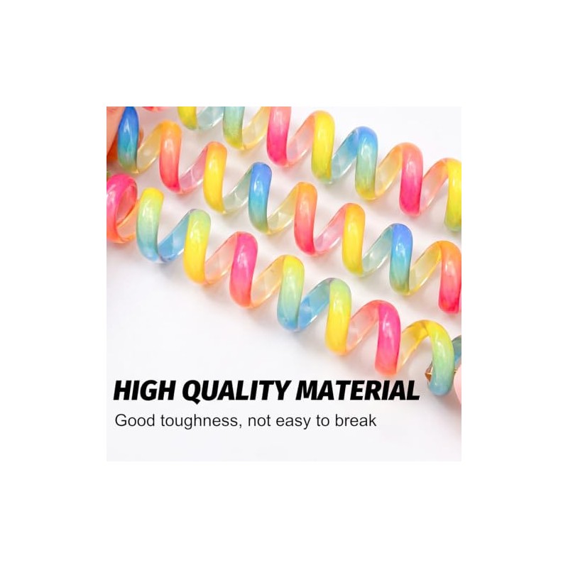 4Pcs Spiral Hair Ties, Multicolor Ponytail Holder