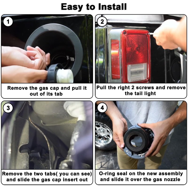 MuHize Fuel Filler Door Locking Gas Tank Cap Cover for