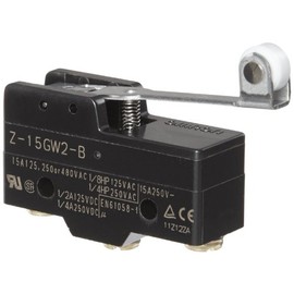 Omron Z-15GW2-B General Purpose Basic Switch, Hinge Roller Lever, Screw Terminal, 0.5mm Contact Gap, 15A Rated Current