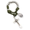 Nazareth Store Olive Military One Decade Paracord Rosary Silver Beads