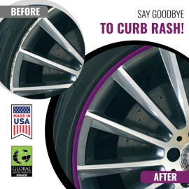 All-Fit Automotive Rim Trim – Durable DIY Car Exterior Accessories for Curb Rash Protection – Fits Up to Four 24" Wheels – Made in USA – Flexible, Durable Wheel Rim Protector (3/8″ Width - Purple)