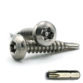 Torx w/Pin Tamper Proof Security Pan Self Driller TEK-3 Screw 410 Stainless Steel - #14 x 2 (T-27) Qty-25
