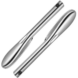 ADORAMBLING 2 Pieces Fish Scaler Tool Stainless Steel Fish Scaler Remover No Mess - Portable Fish Scale Remover Fish Descaler Tool - Reliable Fish Scraper Fish Cleaner Tool for Fish Scaling Cleaning