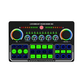 Live Sound Card Audio Mixer Recording Desktop Singing BT Power Supply OTG Digital Lossless Transmission for Streaming Podcasting Gaming Recording Soundboard Built-in Battery