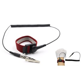 Anti Static Wrist Strap with Grounding Wire & Alligator Clip | Reusable ESD Bracelet for Electronics, PC Build, Computer Repair | Adjustable Conductive Wristband for Static Discharge Protection