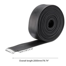 sourcing map Neoprene Rubber Sheet Rolls 3mm(T) x45mm(W) x2m(L), Solid Rubber Strips for DIY Gasket, Sealing Padding, Reduce Vibration Mat
