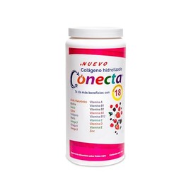 Conecta Colágeno Hidrolizado Ácido Hialurónico Biotina Suplemento Polvo Piel Cabello Uñas Omega Vitaminas Sabor Frutos Rojos 300g Fórmula Integral