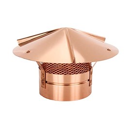 Cone Top Cap with Screen - Copper 6 inch
