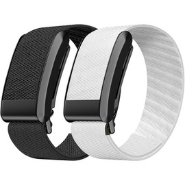2 Pack Elastic Nylon Sport Band Compatible with Whoop 4.0 Band and Whoop 3.0, Fast-Drying and Sweat-Wicking, Soft Adjustable Breathable Wristband Strap - Color: Black+Midnight Blue