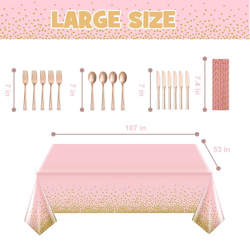 Birthday Party Tableware, Pink Supplies, Party Dinnerware Sets