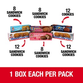 Little Debbie Cookie Variety Pack, 2 Boxes Of Oatmeal Creme Pies, 1 Box Of Fudge Rounds, 1 Box Of Chocolate Chip , 1 Box Of Star Crunch, 1 Box Of Jelly Creme Pies, 6 Piece Assortment