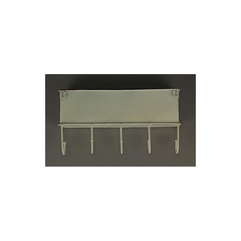 PD Home & Garden Distressed White Metal Wall Pocket with