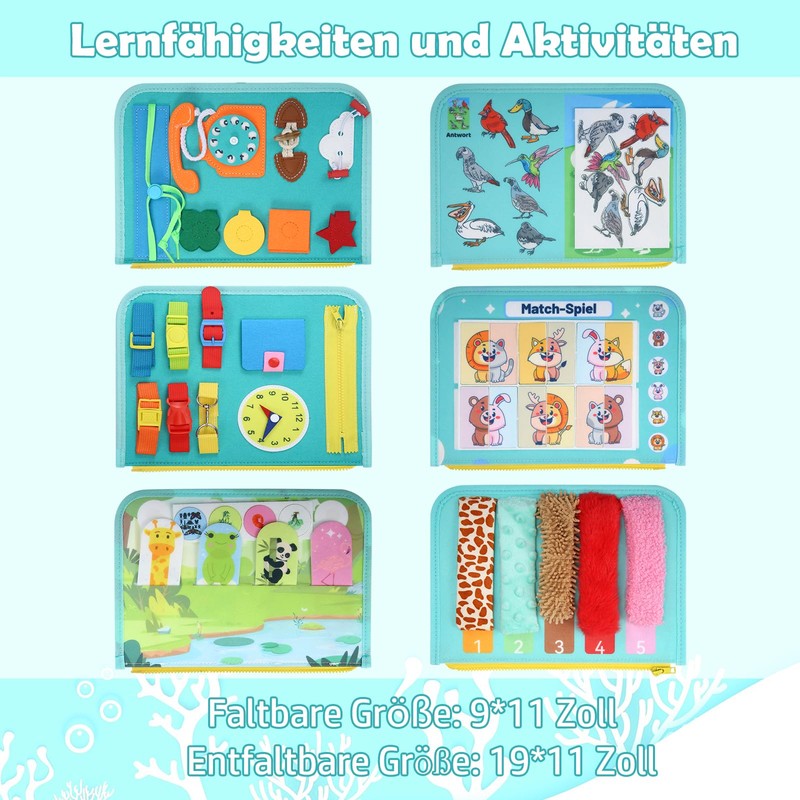 khlerox Busy Board Montessori Toy for Toddlers, Educational Learning Activity