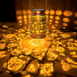 ANYTALK Rose Solar Lantern Lights, Outdoor Solar Lanterns Garden Decor, Hanging Solar Lantern for Backyard Porch Patio Table Yard Balcony Lawn Pathway, Gifts for Women Grandma Mom