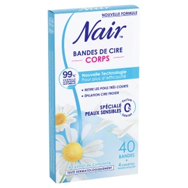 Nair - Body cold wax strips - Special for sensitive skin with chamomile extract - New technology for increased efficiency - 99% natural origin - 40 bands