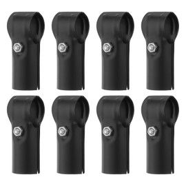 sourcing map 8Pcs T Pipe Clamp Connector, Structural Pipe Connector Chain Link Fence Clamp Stainless Steel Corner Fitting End Rails Clamp Fit OD 1 Inch(25mm), Black