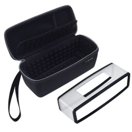 Eco-Fused Bose Soundlink Mini 1 and 2用ケース 保護および携帯向けデザイン スピーカー用内部バブルパッドおよび電源アダプター格納用メッシュポケットドック付き Case + TPU Cover for Bose Soundlink Mini 1 and 2 D0038-CTB-BLA