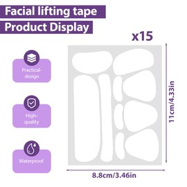 150 Stück Gesichtsfalten Entferner Streifen, Anti Falten Pflaster, Zornesfalte Pflaster, Gesichtsfalten Pflaster zum Glätten von Augen Mund oder für Gesicht - Wiederverwendbare (15 Blätter)