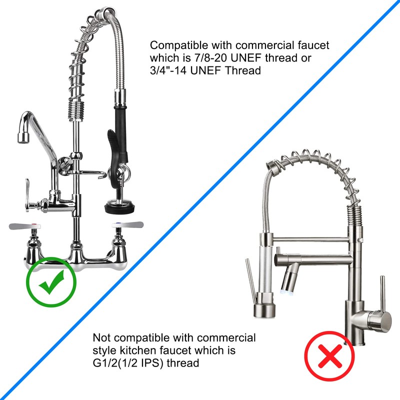 KWODE Pre-rinse Spray Valve Commercial Sink Sprayer Replacement Head for