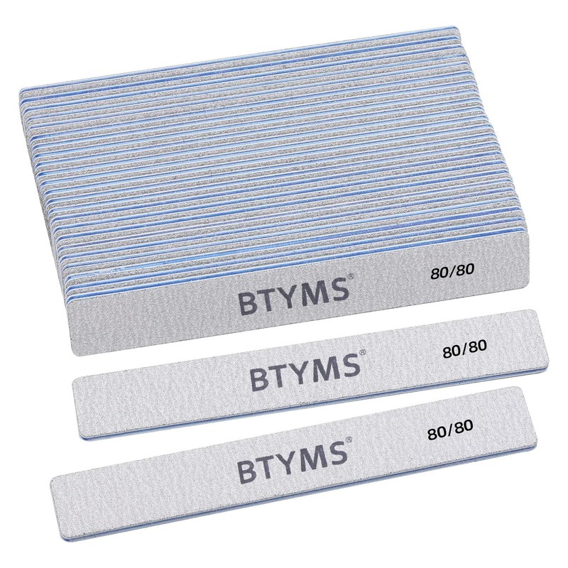 25 limas de uas rectangulares de grano 80 para uas