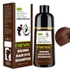 Brown Hair Dye Shampoo for Women Men, Gray Hair Coverage,