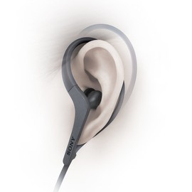 Sony MDR-AS410AP Earbuds, Splashproof/Sport Earphones, Black MDR-AS410AP B with Remote and Microphone