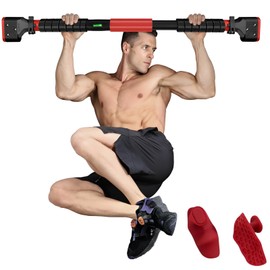 Pull Up Bar for Doorway, Adjustable Chin Up Bar with Smart Lock Mechanism, No Screws Strength Training Equipment for Home Gym Upper Body Workout, Fits Most Door Frames 28.5"- 37"