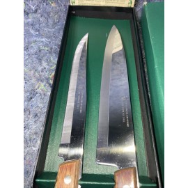 Maxam Precision Knives Hollow Ground 420 Stainless Steel Vintage 2 Pc 9”