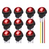 DaierTek - Interruptor basculante redondo de 12 V impermeable, LED